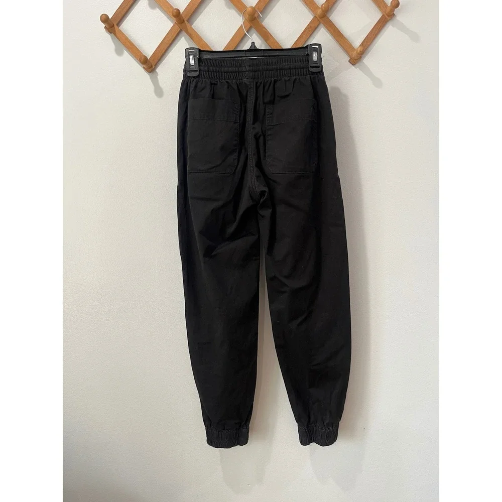 Everlane Organic Cotton Jogger Pants Black Elastic Waist XXS
